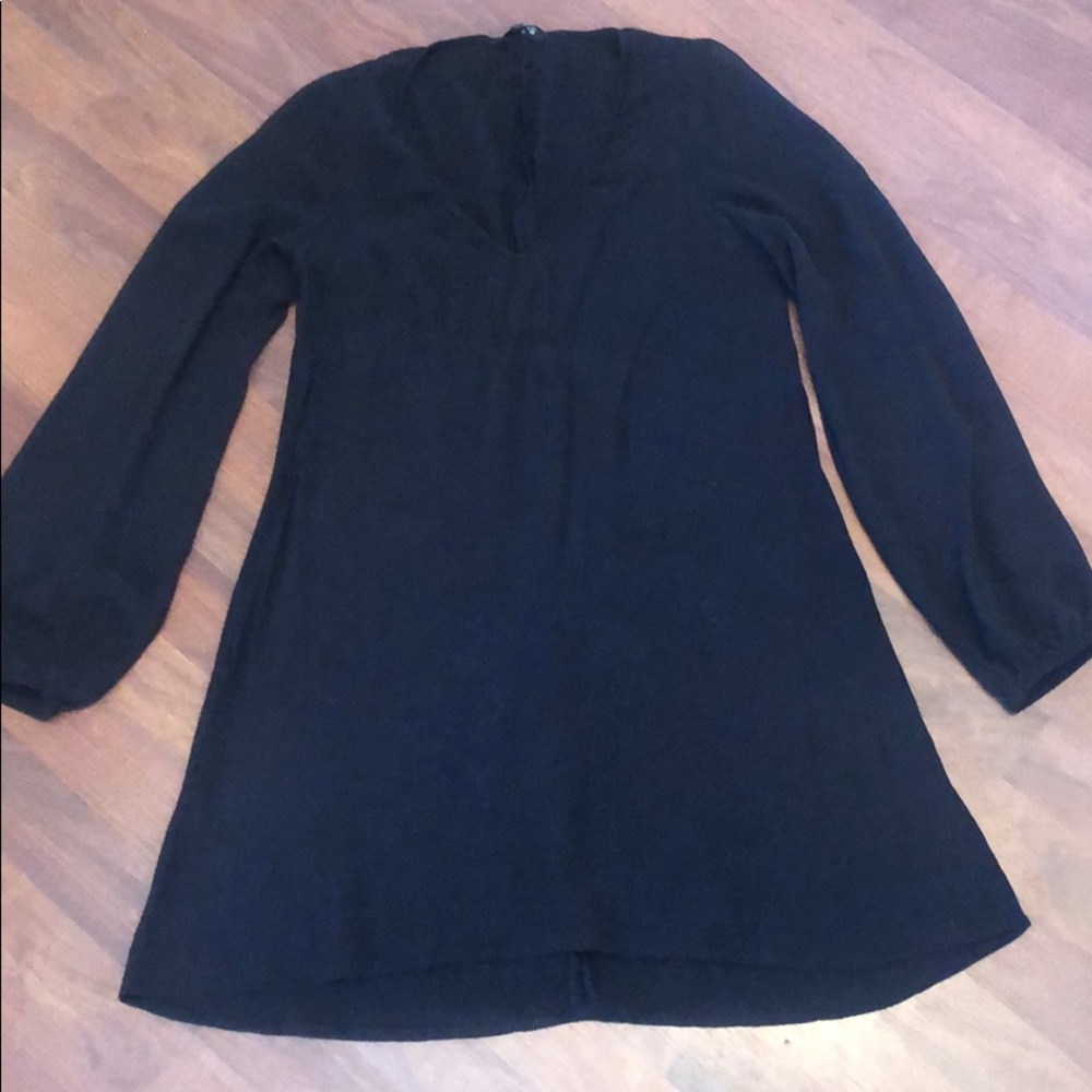 Black Dress w/ Sheer Sleeves - Size S